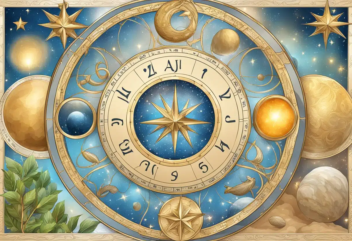 The symbols of the zodiac and star signs in July