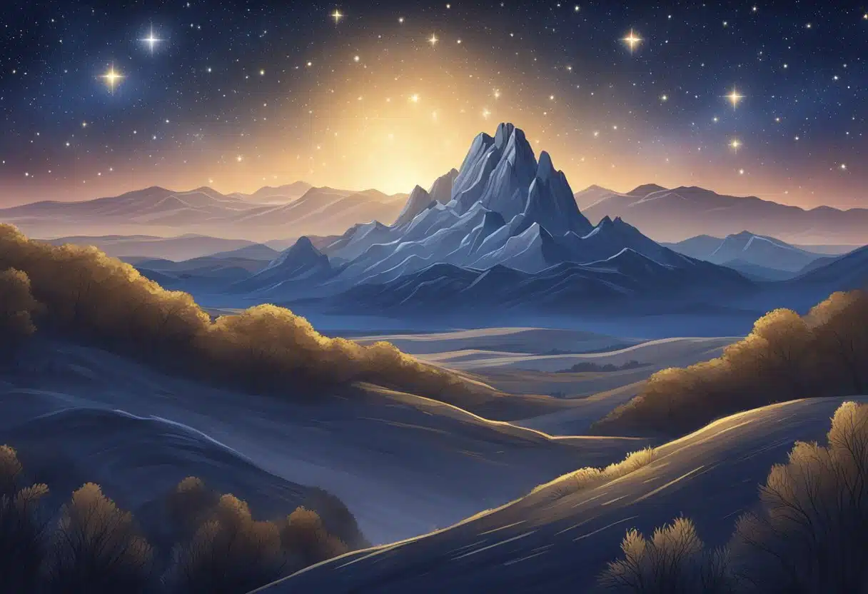 A starry night sky on January 5th, with the constellation of Capricorn in the center