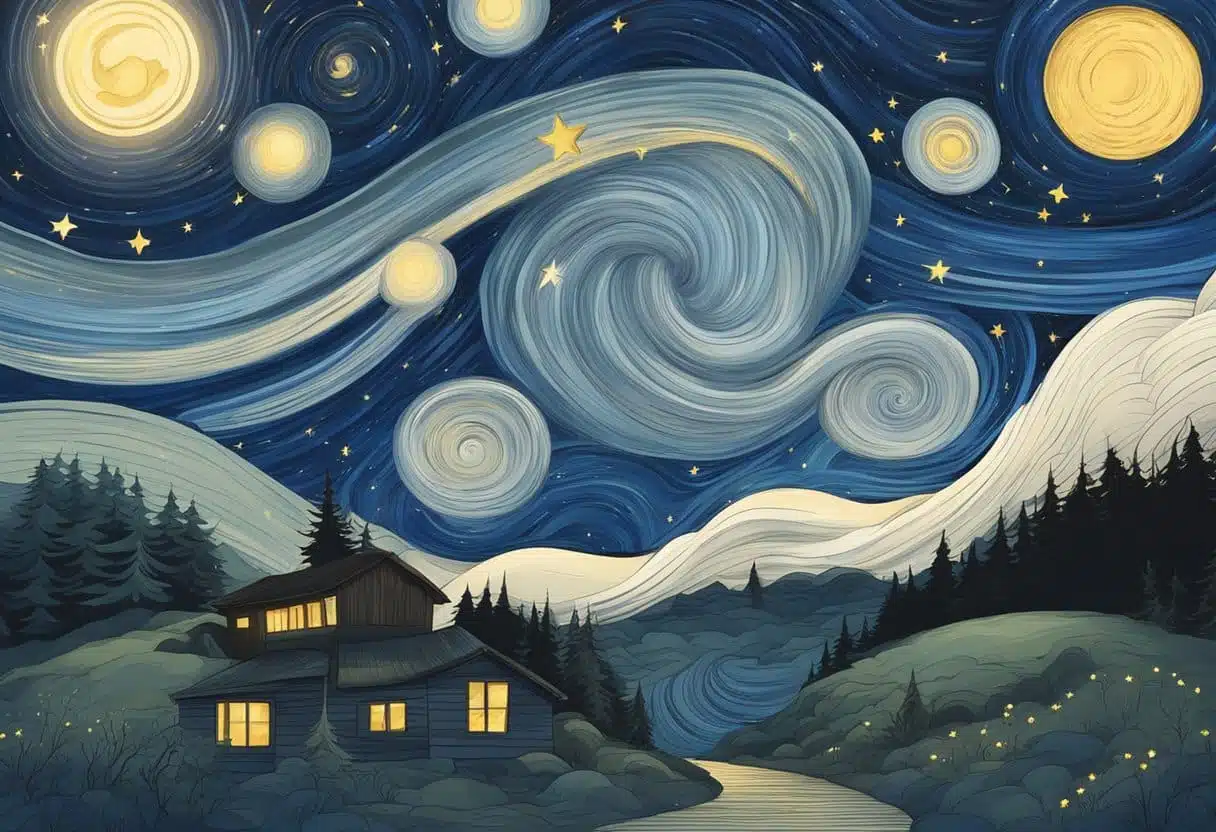 A starry night sky on January 8th, with zodiac symbols