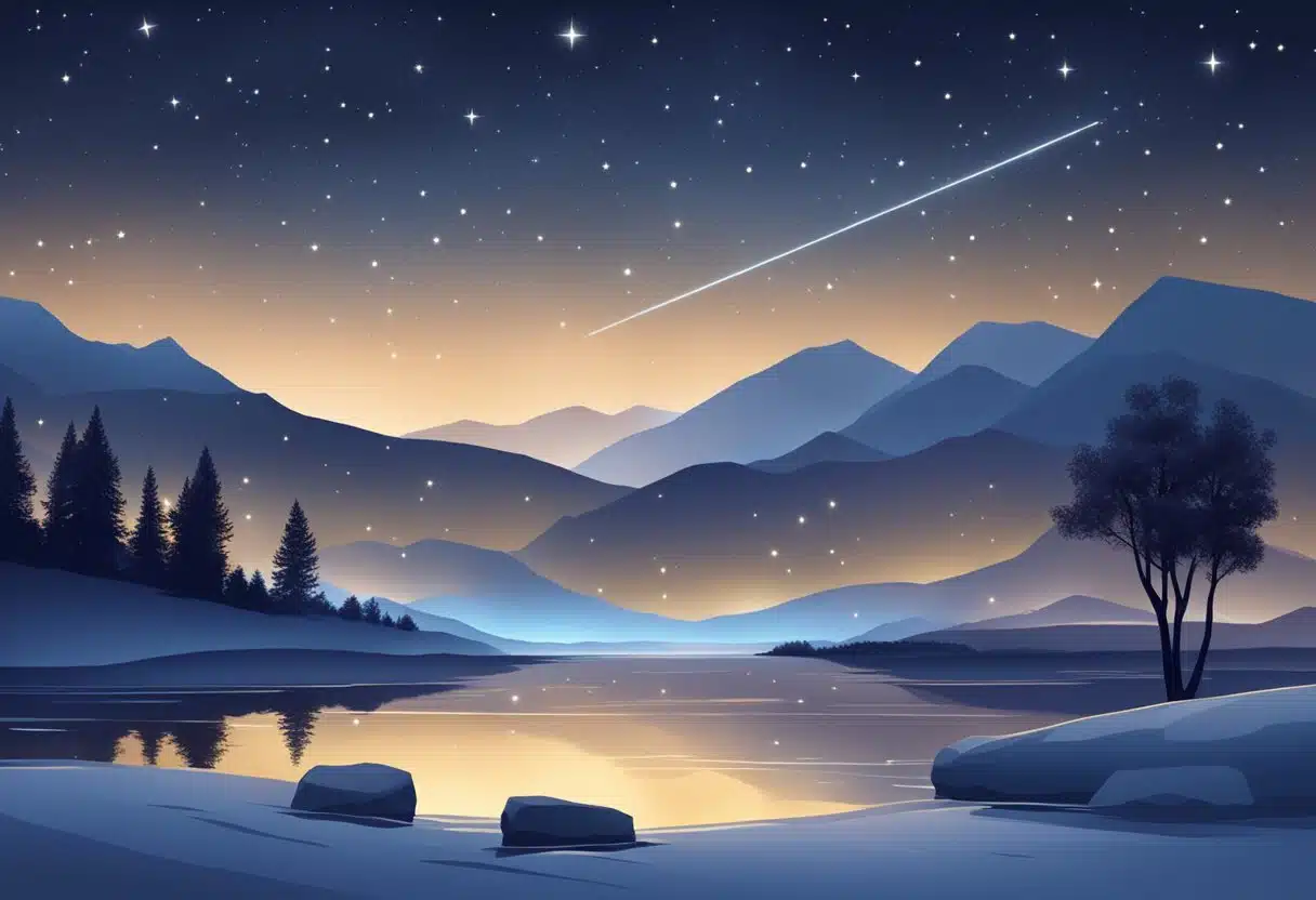 A serene night sky with a prominent constellation of Capricorn on January 11th. Bright stars and a peaceful atmosphere