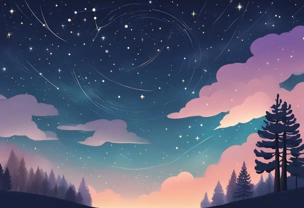 A serene night sky with star constellations on January 13th, representing health and wellness
