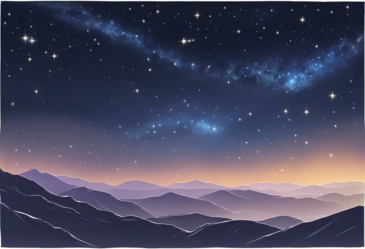 A night sky with stars and the constellation of Capricorn on January 15th