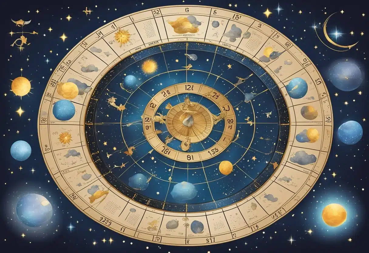 A person holding a horoscope book with January 16th highlighted. Zodiac symbols and stars surround the book, emphasizing astrology's practical application