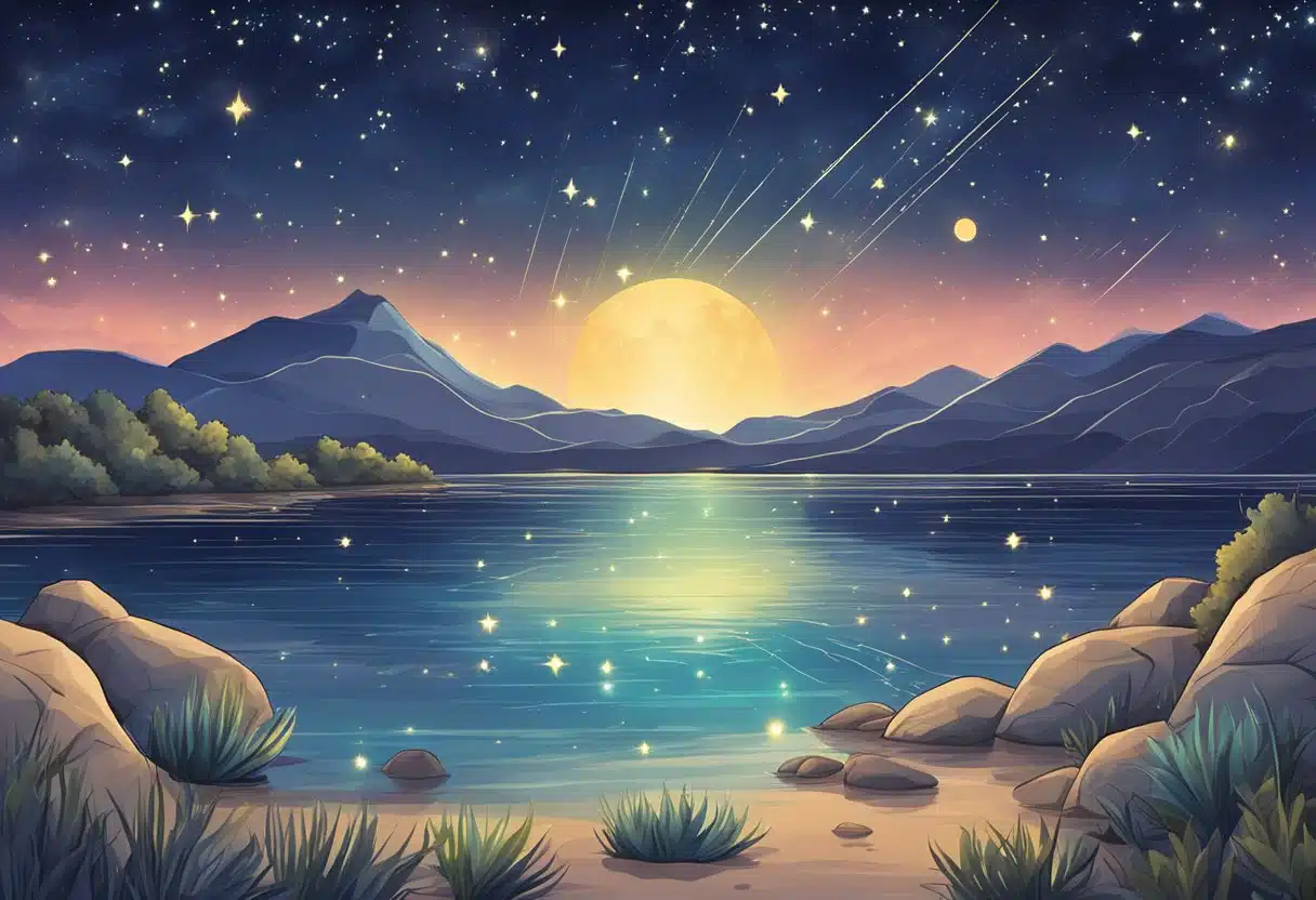 A starry night sky with the constellation of Aquarius prominent