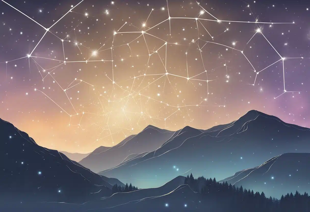 A constellation of stars shining brightly in the night sky on January 29th, representing the zodiac sign for Profession and Career